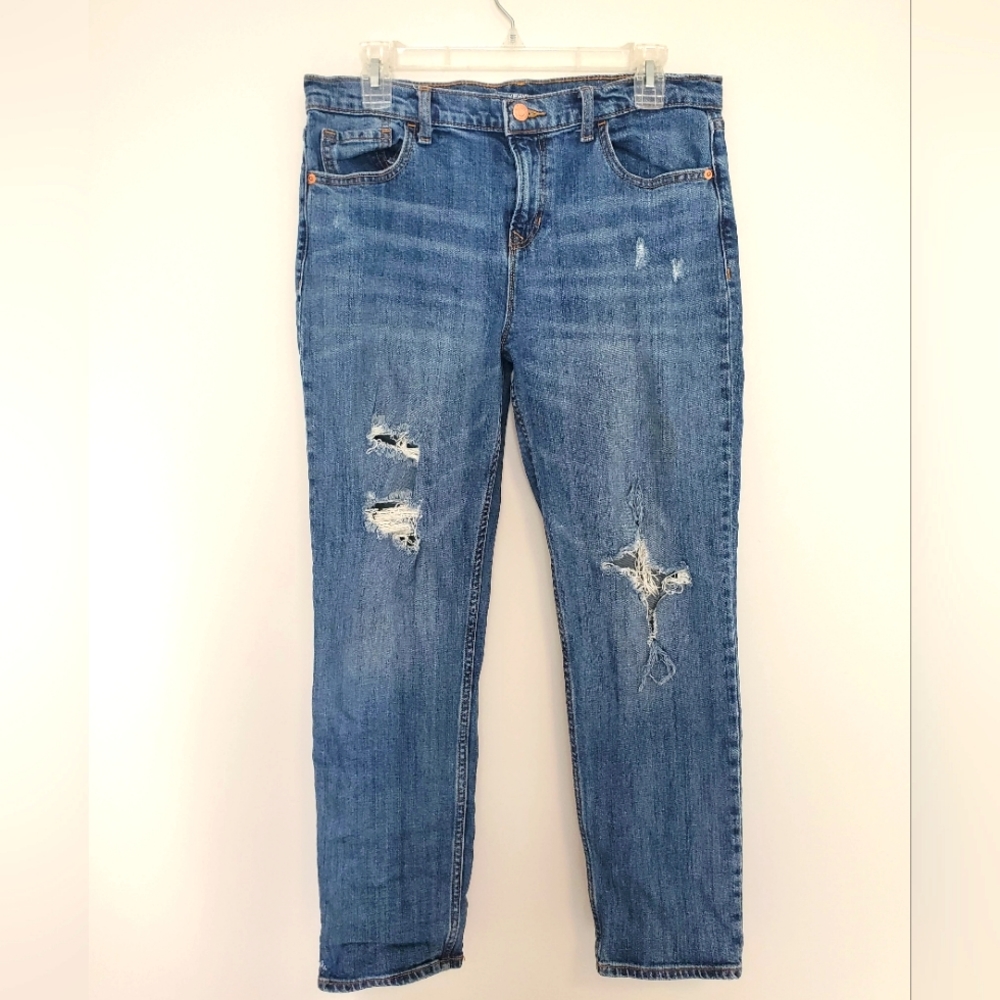 Old Navy Womans Sz 10R Boyfriend Straight Medium Wash Blue Denim Jeans